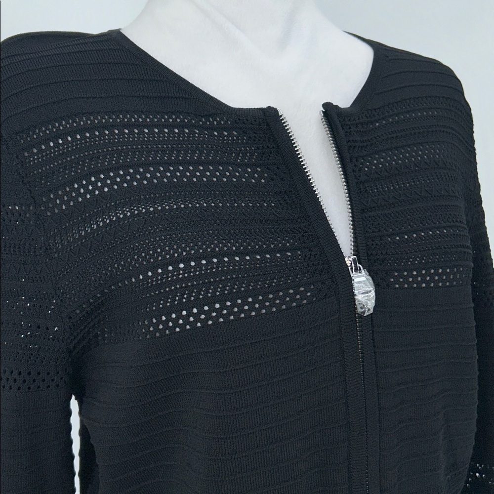 Ralph Lauren  Women  Cardigan Sweater Full Zip Size Large Black Long Sleeve - Picture 6 of 11